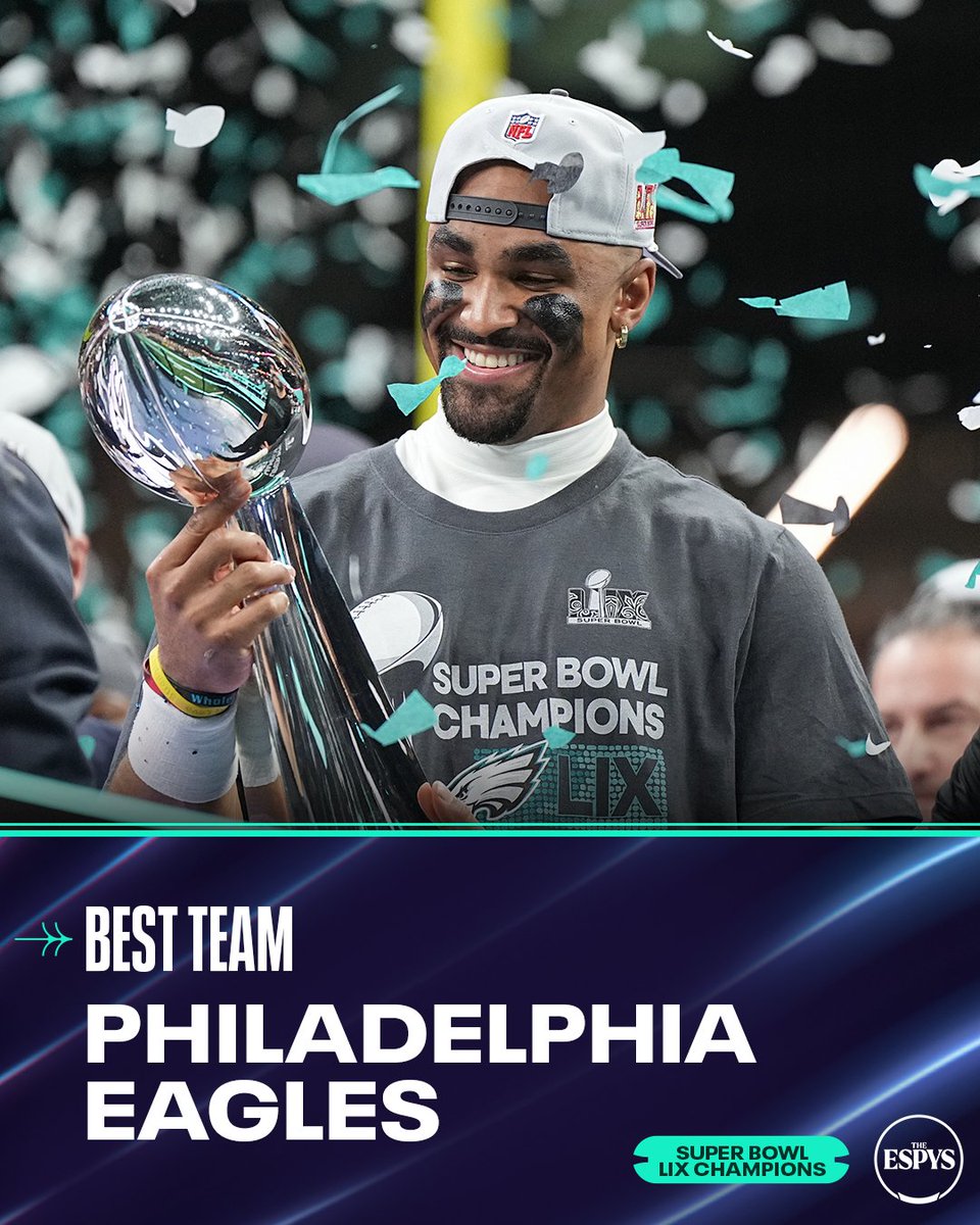 The <a href="/Eagles/">Philadelphia Eagles</a> win Best Team at the <a href="/ESPYS/">ESPYS</a> 🦅