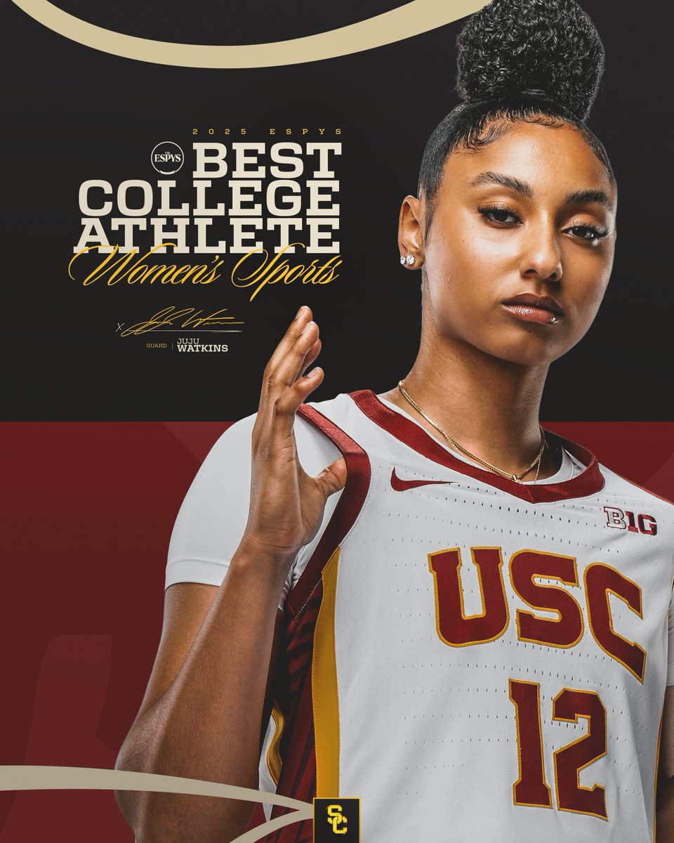 Adding another ESPY to her resume!

JuJu Watkins is the ESPY award winner for Best College Athlete - Women's Sports ✌️