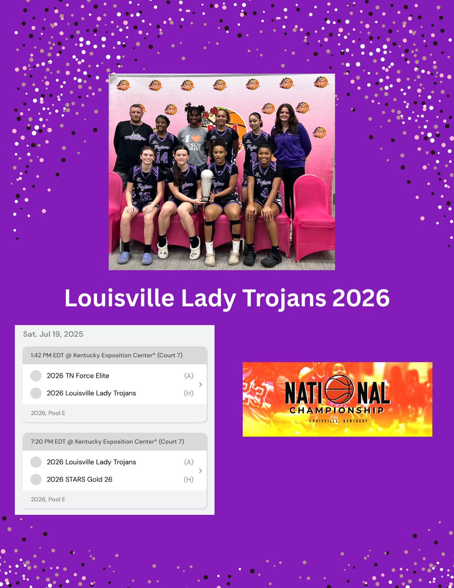 Louisville Lady Trojans (@louladytrojans) on Twitter photo One last tournament! Come check these ladies out at the National Championship in Louisville! <a href="/TFNsRun4Roses/">TFN's Run 4 Roses</a> <a href="/Ohio_Basketball/">OhioBasketball.com</a> <a href="/LeahStinson_5/">Leah Stinson</a> <a href="/Tyaiona_Deshay/">Tyβ Aiona π©΅ππ</a> <a href="/MahdiVibranium/">Mahdi Vibranium</a> <a href="/tmbailey2208/">tori bailey</a> <a href="/chill_wit_C/">Christen Stone</a> <a href="/CoachJoeyB_/">Lady Trojans</a> <a href="/KaelaBallard126/">Kaela Ballard</a> One last tournament! Come check these ladies out at the National Championship in Louisville! <a href="/TFNsRun4Roses/">TFN's Run 4 Roses</a> <a href="/Ohio_Basketball/">OhioBasketball.com</a> <a href="/LeahStinson_5/">Leah Stinson</a> <a href="/Tyaiona_Deshay/">Tyβ Aiona π©΅ππ</a> <a href="/MahdiVibranium/">Mahdi Vibranium</a> <a href="/tmbailey2208/">tori bailey</a> <a href="/chill_wit_C/">Christen Stone</a> <a href="/CoachJoeyB_/">Lady Trojans</a> <a href="/KaelaBallard126/">Kaela Ballard</a>