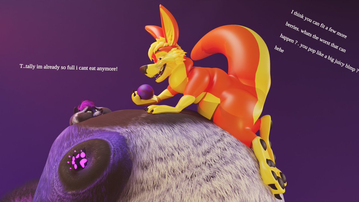 Tally joins in on the fun and wants to stuff the racc berry bigger