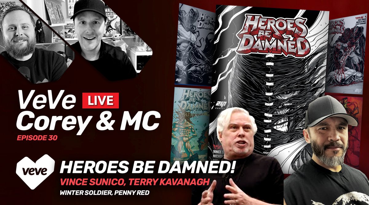 VeVe | Digital Collectibles (@veve_official) on Twitter photo Join <a href="/OldRhubarb/">CoreyT</a> and <a href="/My_Collectables/">Mycollectables</a> for VeVe Live Episode 30 with special guests Vince Sunico and Terry Kavanagh to discuss <a href="/247ComicsHQ/">247đź’ĄComics</a> Heroes Be Damned #1.
When: 11am PT July 17th! ✨Live Video: youtube.com/live/pX2Qo71EF…
PLUS: New Announcements, Giveaways, Previews and so Join <a href="/OldRhubarb/">CoreyT</a> and <a href="/My_Collectables/">Mycollectables</a> for VeVe Live Episode 30 with special guests Vince Sunico and Terry Kavanagh to discuss <a href="/247ComicsHQ/">247đź’ĄComics</a> Heroes Be Damned #1.
When: 11am PT July 17th! ✨Live Video: youtube.com/live/pX2Qo71EF…
PLUS: New Announcements, Giveaways, Previews and so
