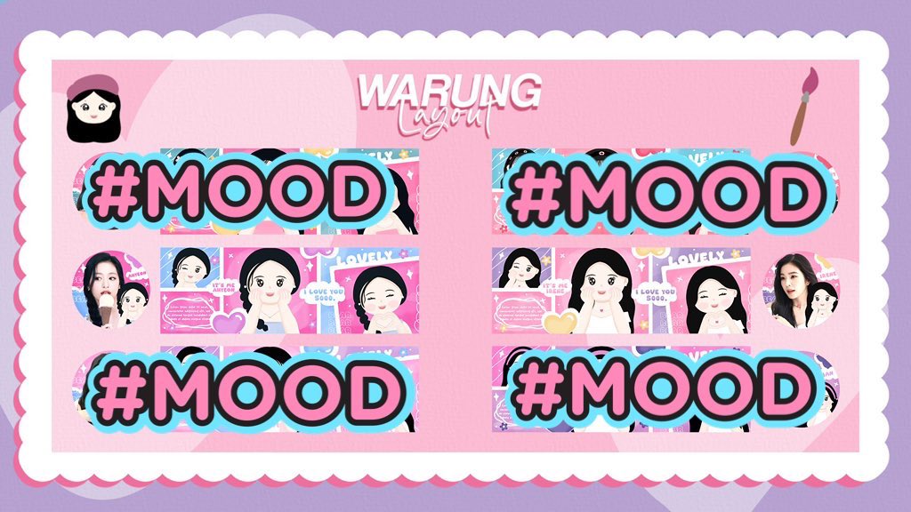 warunglayout's tweet image. — help rt thankyou 🎐

Layout ready stock chibi FLASH SALE 🎀 bisa langsung kalian take sekarang juga 💌

Price : 20.000
Free retext 
Get 2 ava png 🐰

Dm for order... 💬

karina jennie winter younjung rora pharita ahyeon irene
#zonauang #zonaba