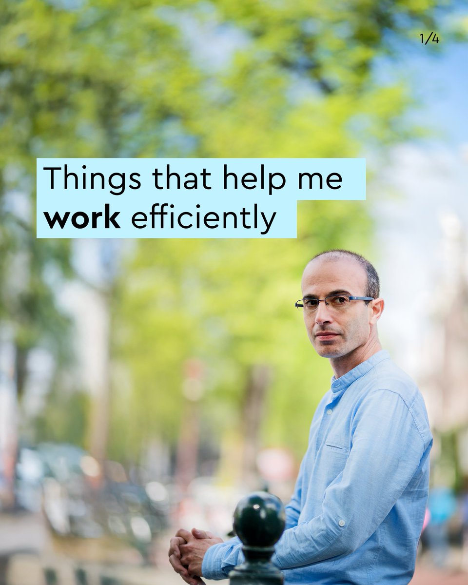harari_yuval's tweet image. Tips on how to work efficiently. First: get to know your own mind.