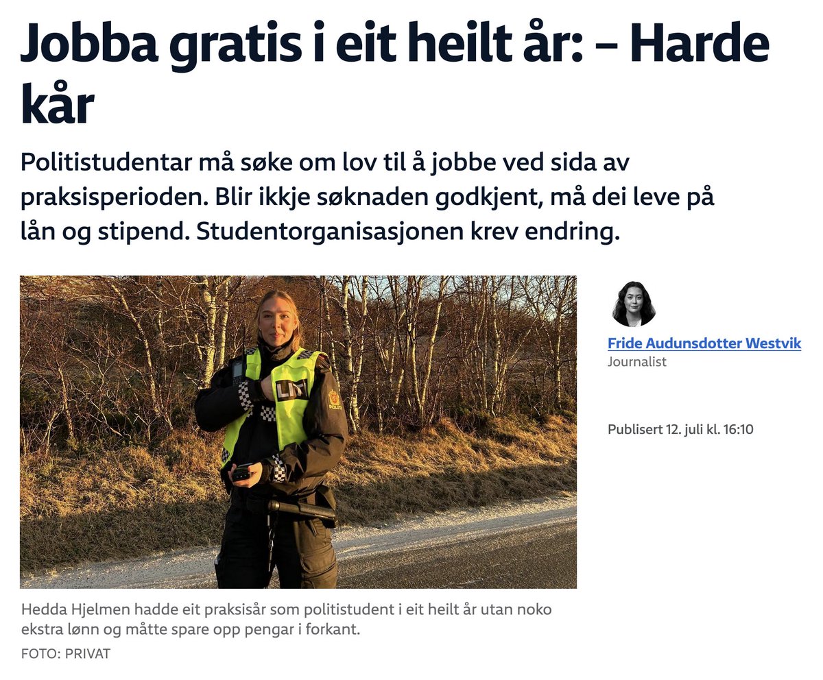 danielbakke_'s tweet image. Hyggelig sommerkampanje fra @NRKno om å gjøre det mer attraktivt å være student i myndighetenes hær av voldelige og væpna fotsoldater ❤️