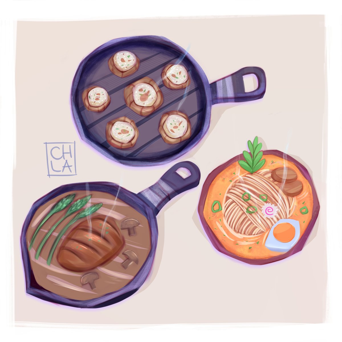 chill_art22's tweet image. Cooking games are one of my favorites and out of all the games I've played Palia has the best food design. It even inspired me to draw some of the dishes π₯§β¨
