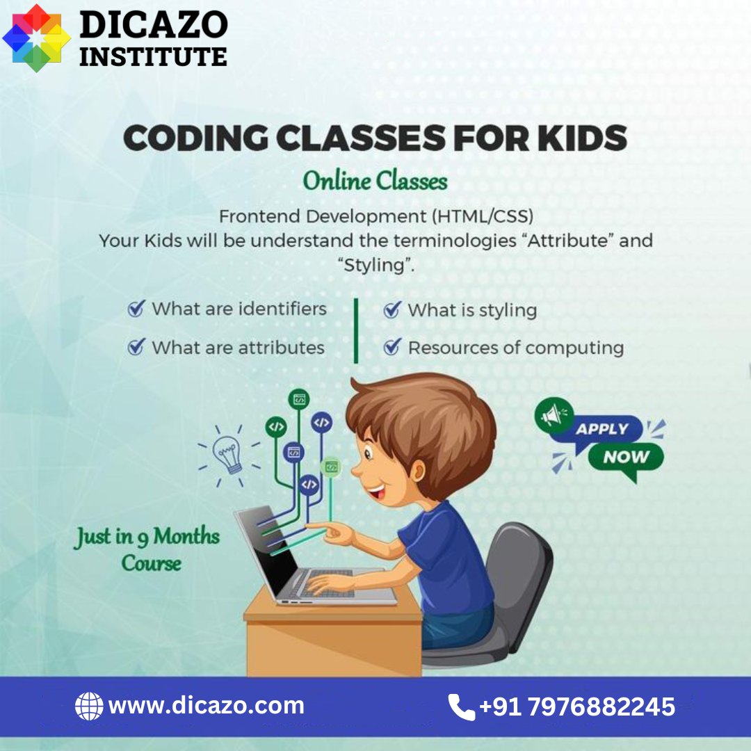 dicazoinfo's tweet image. 🧠💻 Unlock Your Child’s Future with Coding!
Join our Online Coding Classes for Kids at Dicazo Institute!
📞 +91 7976882245
🌐 dicazo.com
#CodingForKids #KidsOnlineClasses #LearnCodingEarly #HTMLCSS #DicazoInstitute #TechForKids #OnlineLearning #FutureReady