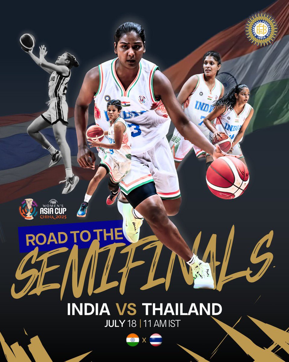 #IndiaBasketball (@bfi_basketball) on Twitter photo ๐ฎ๐ณ India vs Thailand๐น๐ญ
Road to the Semifinals! ๐
๐ฅ FIBA Womenโs Asia Cup 2025 โ Division B ๐ฅ
๐ Shenzhen, China
๐
18th July 2025
๐ 11:00 AM IST
๐บ Watch it LIVE on FIBA YouTube Channel
Letโs cheer loud and proud as our girls battle for a spot in the semis! ๐ช๐ ๐ฎ๐ณ India vs Thailand๐น๐ญ
Road to the Semifinals! ๐
๐ฅ FIBA Womenโs Asia Cup 2025 โ Division B ๐ฅ
๐ Shenzhen, China
๐
18th July 2025
๐ 11:00 AM IST
๐บ Watch it LIVE on FIBA YouTube Channel
Letโs cheer loud and proud as our girls battle for a spot in the semis! ๐ช๐