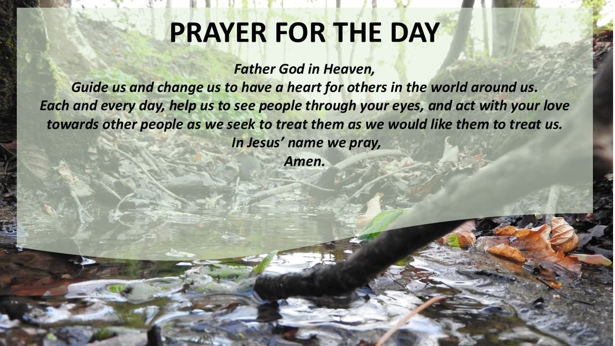 Please see our 'Prayer for the Day'.