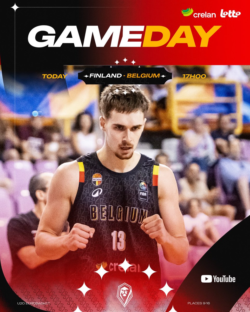 U20 lions will face Finland 🇫🇮 today in the 9-16 games 👀🔥

#basketballbelgium #crelansport #u20lions