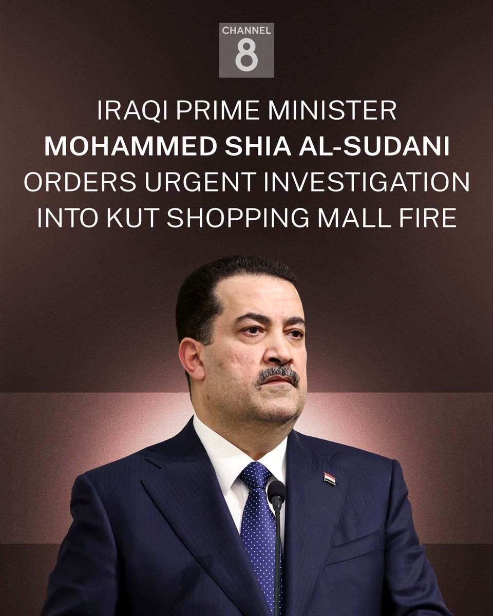 Channel8English's tweet photo. Iraqi PM al-Sudani sends Interior Minister and medical team to #Kut following deadly fire
#iraqfire #Iraq https://t.co/f3xRSZyaMc