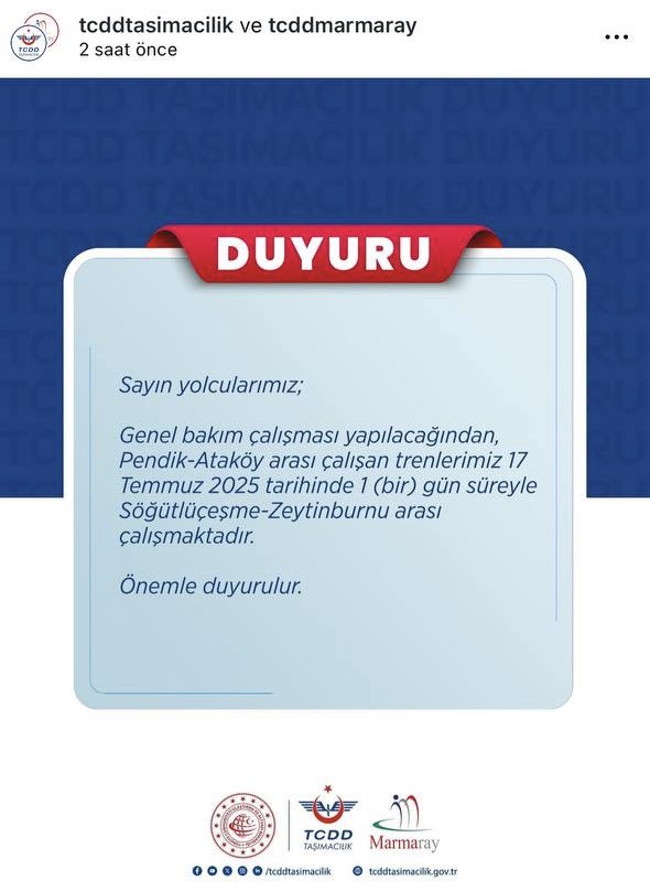 Bugün birçok makinist haklarını alabilmek adına 1 günlük iş bıraktı çözüm bulamayan tcdd çalışma var dedi…

📢 AİLEMİZE KATILIN: t.me/Kamuiscileri1

<a href="/RTErdogan/">Recep Tayyip Erdoğan</a> <a href="/isikhanvedat/">Prof. Dr. Vedat Işıkhan</a> <a href="/memetsimsek/">Mehmet Simsek</a> <a href="/turkiskonf/">TÜRK-İŞ</a> <a href="/hakiskonf/">HAKİŞ KONFEDERASYONU</a> <a href="/diskinsesi/">DİSK</a> <a href="/eczozgurozel/">Özgür Özel</a> #Kamuişçileri #marmaray