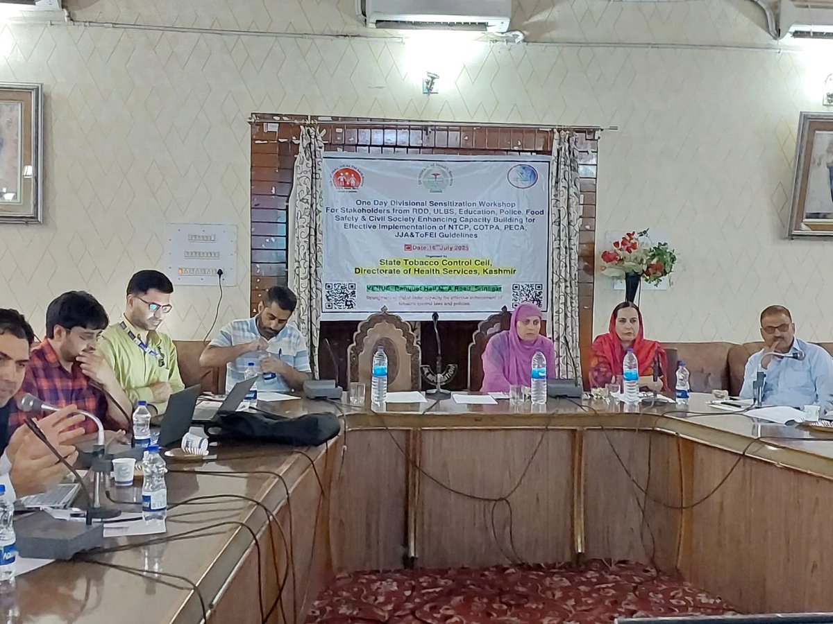 Tobacco Control Cell ,DHSK (@tccontrol_dhsk) on Twitter photo One Day Workshop on #Tobacco Control Coordination with ULB,SMC, POLICE,EDUCATION, CIVIL SOCIETY.
<a href="/MoHFW_INDIA/">Ministry of Health</a>
<a href="/HealthMedicalE1/">Health & Medical Education Department J&K</a>
<a href="/DHSKashmir/">Health Department Kashmir</a> One Day Workshop on #Tobacco Control Coordination with ULB,SMC, POLICE,EDUCATION, CIVIL SOCIETY.
<a href="/MoHFW_INDIA/">Ministry of Health</a>
<a href="/HealthMedicalE1/">Health & Medical Education Department J&K</a>
<a href="/DHSKashmir/">Health Department Kashmir</a>