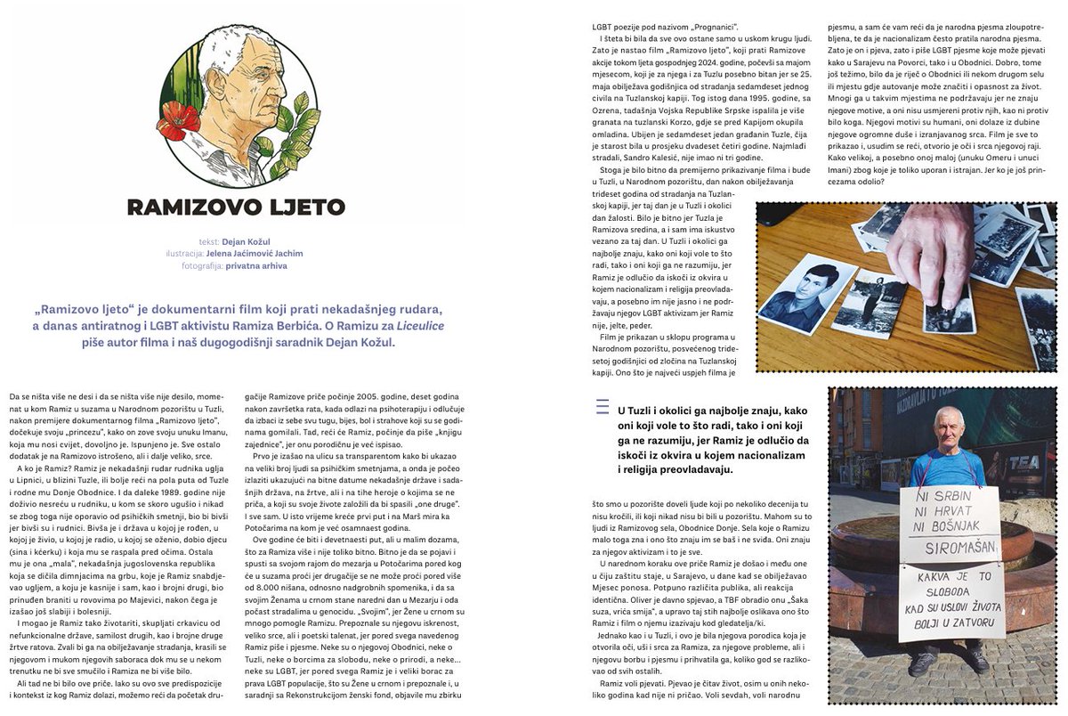 Izašao je novi broj <a href="/liceulice/">liceulice</a>, a u njem' i priča o Ramizu i našem filmu. Stoga, kupite Liceulice, podržite prodavce, popričajte malo sa njima, a Ramiz i ja ćemo se pobrinuti od jeseni da dođemo do vas, da vas malo rasplačemo, ali i nasmijemo. #ramizovoljeto #podrskajevazna