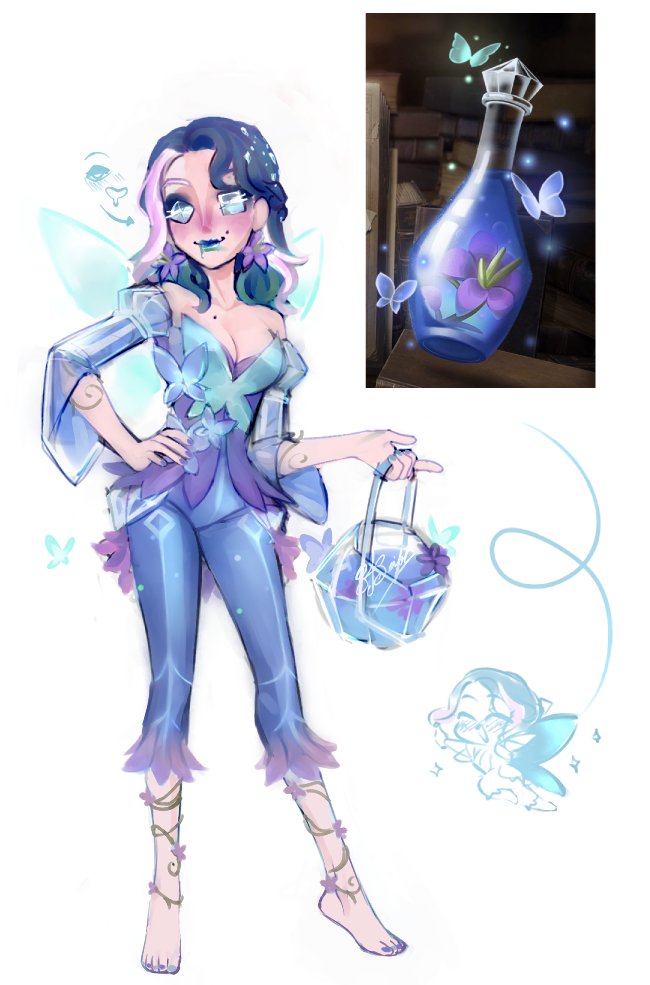 Renace_Pan's tweet photo. I don't know if there were actually people who designed Demi skins based on the accessory... but I hope someone is encouraged to make their own design with this! 
#DemiBourbon #idenityv #identityVイラスト #调酒师 #IdentityVfanart #IdentityV自己紹介カード #barmaid https://t.co/GN97dJd3E3