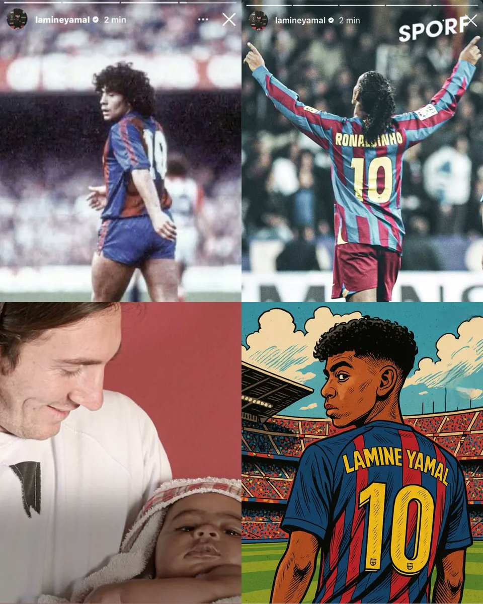 Sporf's tweet image. Lamine Yamal, born to be great! 💫

Barcelona&apos;s new number 🔟🔵🔴