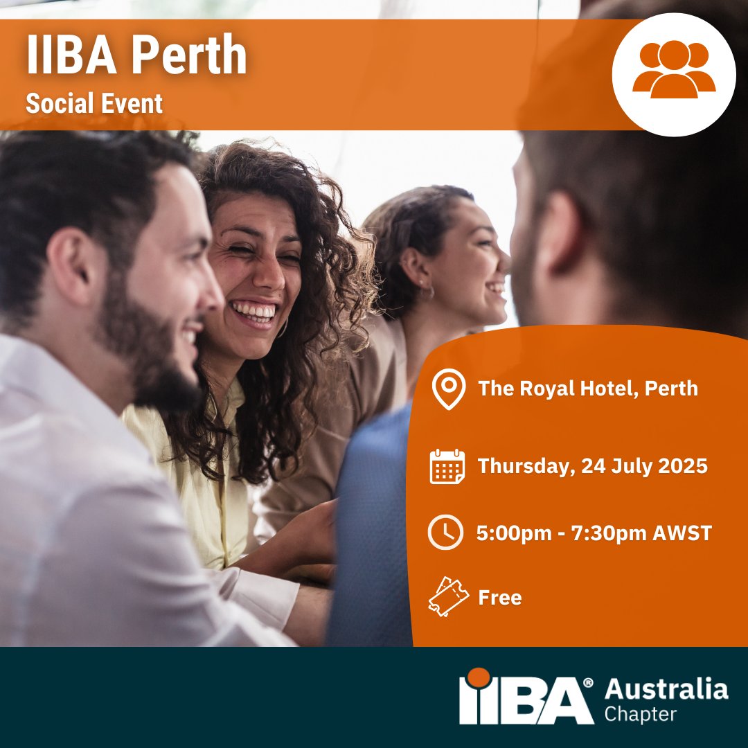 Connect, network &amp; unwind with IIBA Perth! Join us for a relaxed evening of networking at The Royal Hotel. Registration is free: ow.ly/ZZPZ50W87Hg 

See you there!🍹

#IIBA #BusinessAnalysis #BusinessAnalyst #ProfessionalNetworking #Perth