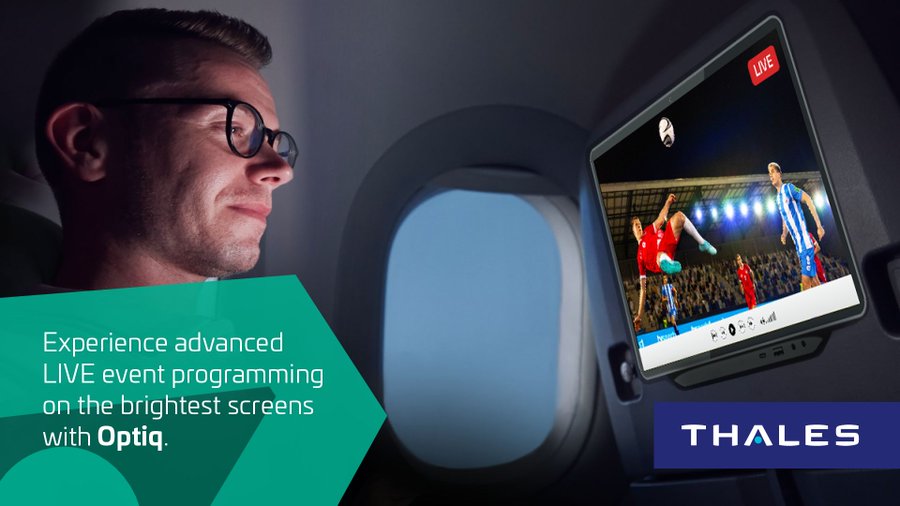 ThalesAerospace's tweet image. #InFlightEntertainment is more memorable than ever with Thales’ #Optiq 4K HDR QLED displays. Don’t miss a moment of the action with the industry’s most advanced LIVE event entertainment on the brightest screens from Thales.
 
#ThalesIFE