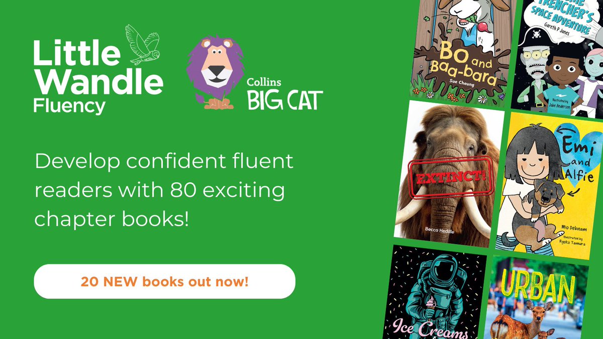 CollinsPrimary's tweet image. Develop reading confidence and support children to read for pleasure with chapter books from Big Cat for Little Wandle Fluency, with carefully designed progression and age-appropriate themes to engage all readers.
ow.ly/Uu9Y50WolLw