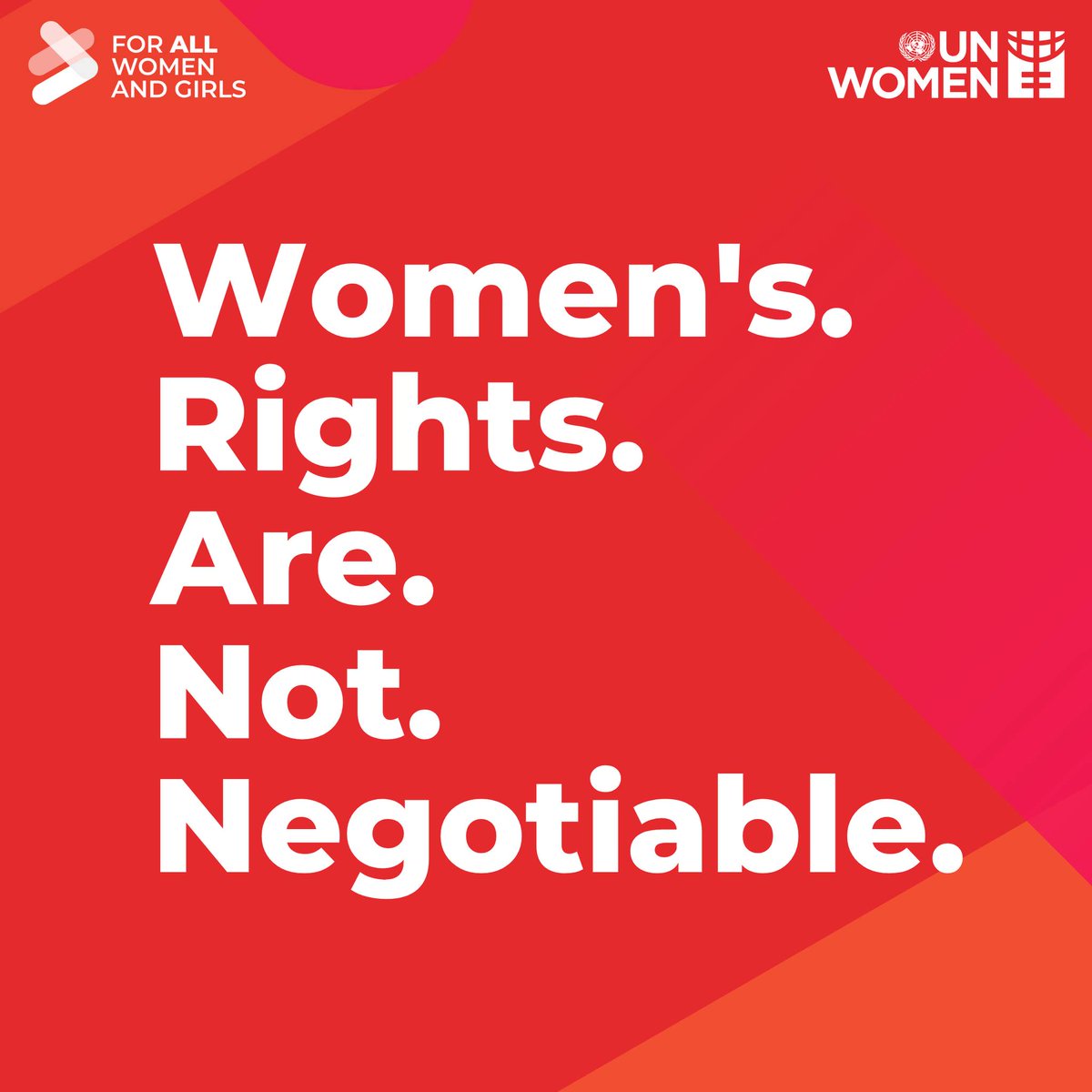 unwomenasia's tweet image. Women’s rights are NOT negotiable.
Women and girls EVERYWHERE deserve to live a life of dignity and respect. Period