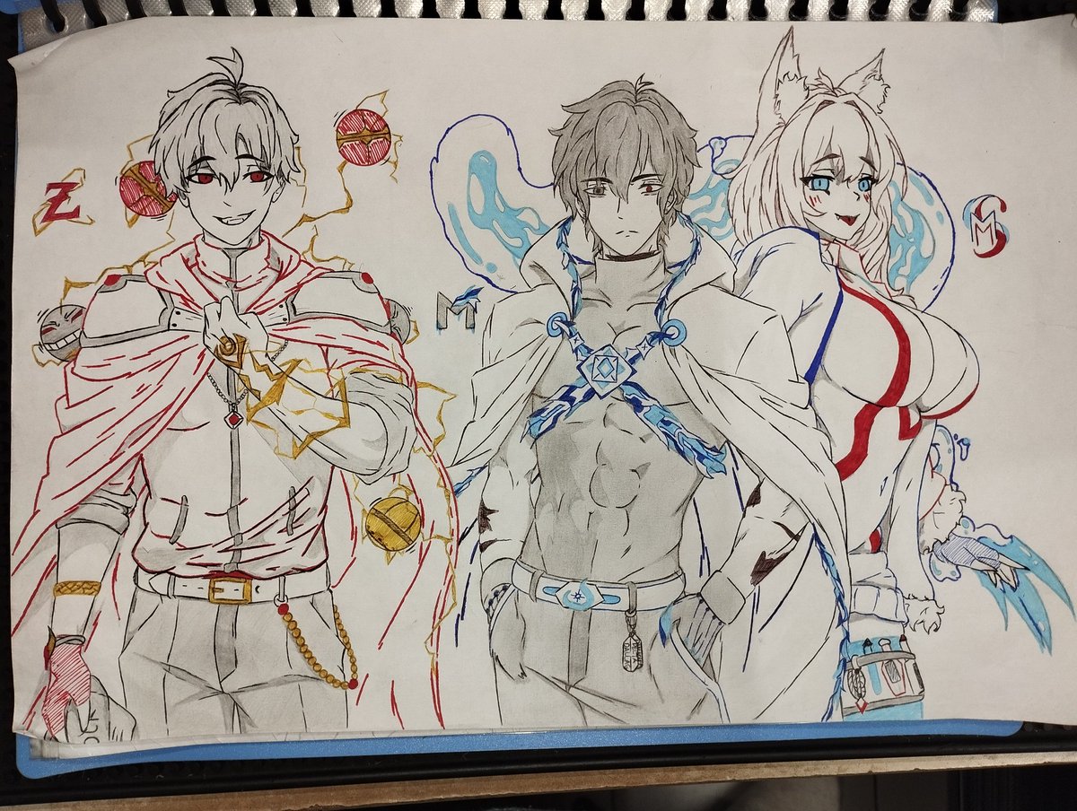 YamuriNyan's tweet photo. @Zshock6 Yamurifies your trio. :3
#Fanarts #traditionalart https://t.co/fXP4UbMbZc