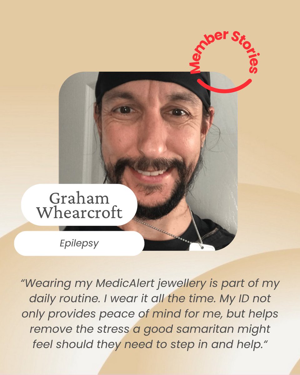 “It’s part of my daily routine” – Graham, living with epilepsy
For Graham, wearing his MedicAlert jewellery brings peace of mind because safety shouldn’t be a second thought, it should be part of everyday life!

#MedicAlertUK #MemberStories #WearYourConfidence