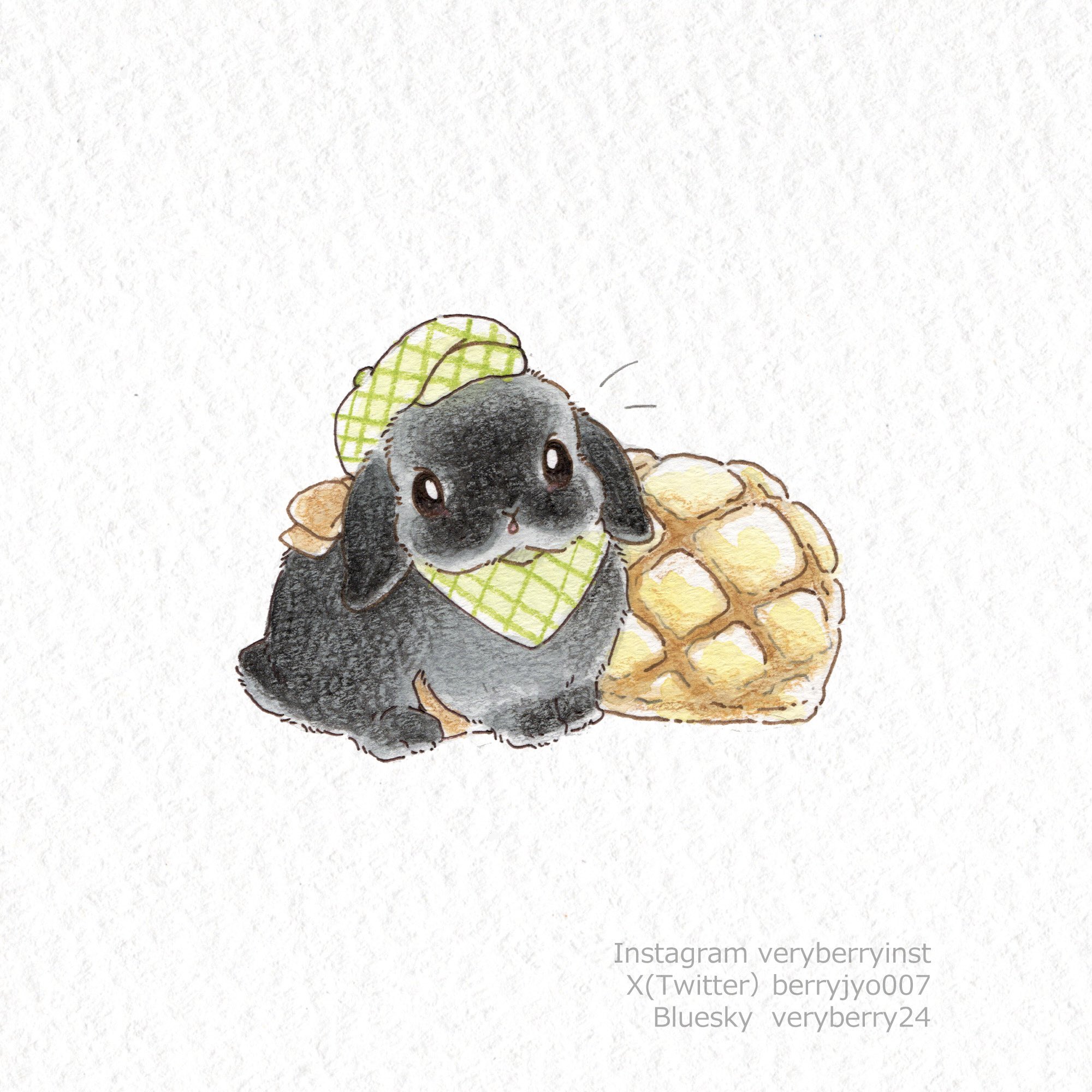 VeryBerry 原画　花冠のうさぎ VeryBerry 原画 花冠のうさぎ VeryBerry🐰Rabbit illustration