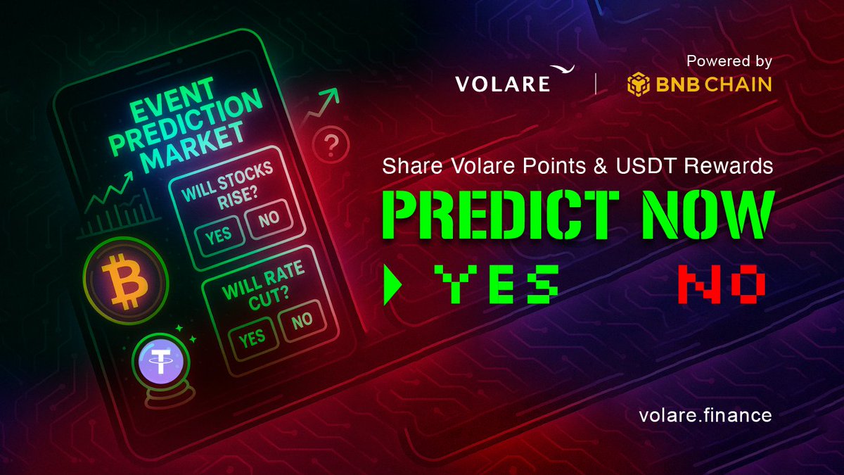 🚀 Volare x BNB Chain | Yield Leaderboard Challenge is LIVE!
Predict on Volare (BNB Chain mainnet) &amp; climb the Yield Leaderboard to win USDT  Rewards🏆💰
🎯 Just trade, rank by ROI
💵 Rewards for Top 30
🔥 Volare Points campaign runs in parallel!
📅 July 17 – Aug 30
👉 Join now: