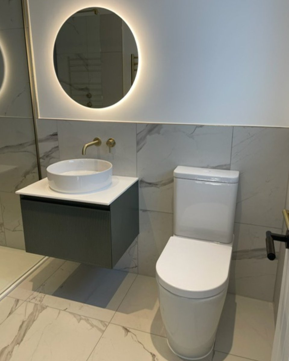 Shared by our lovely client 🚿

We couldn’t be happier with how this space turned out, brushed brass finishes, soft marble tones, and that beautiful halo lighting came together to create a bathroom that feels calm, warm, and quietly luxurious.

#bathroomsbydesign