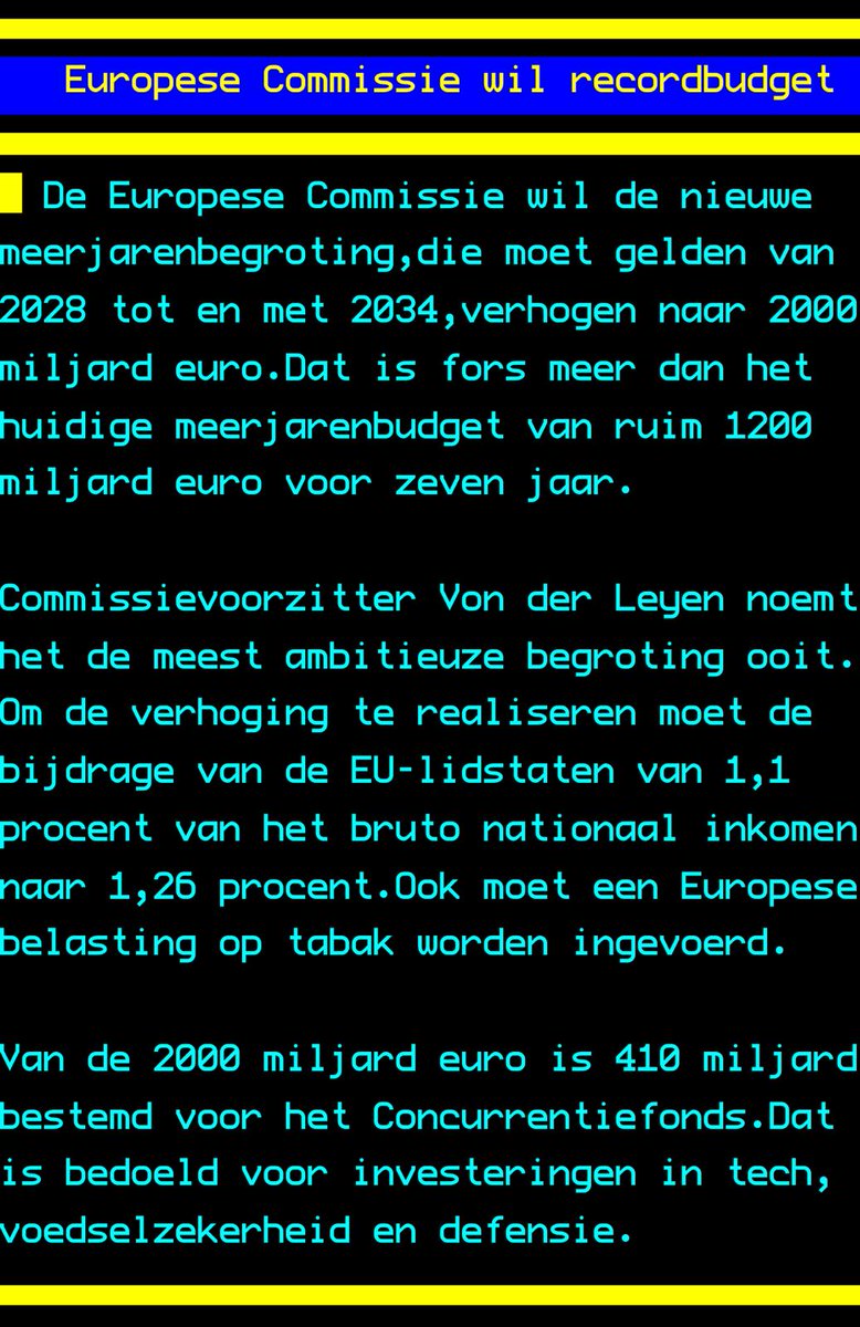 Ze zijn totaal krankzinnig geworden: 5% naar de NAVO, 1,26% naar de EU. Iemand nog iets te eten?