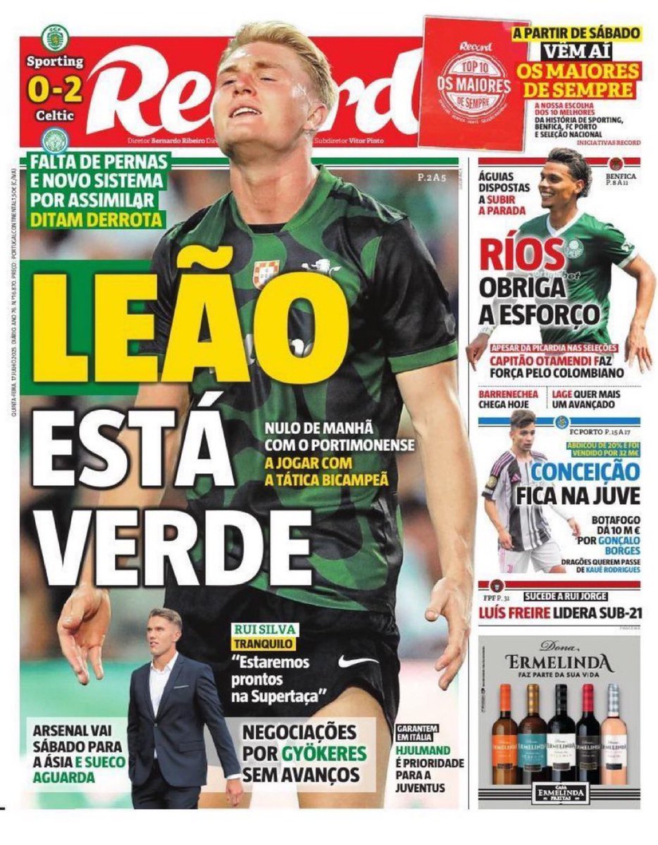 🚨 Abola 🇵🇹 |

• لا تزال المفاوضات بين أرسنال وسبورتينغ لشبونة بشأن انتقال فيكتور جيوكيريس متوقفة، دون إحراز أي تقدم ملموس حتى الآن، خصوصًا فيما يتعلق بهيكل الإضافات.

• في هذه الأثناء، يستعد أرسنال للمغادرة في جولته التحضيرية في آسيا، بينما يواصل اللاعب انتظار حسم مستقبله