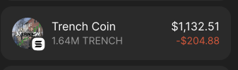 bought the dip. send it $trench