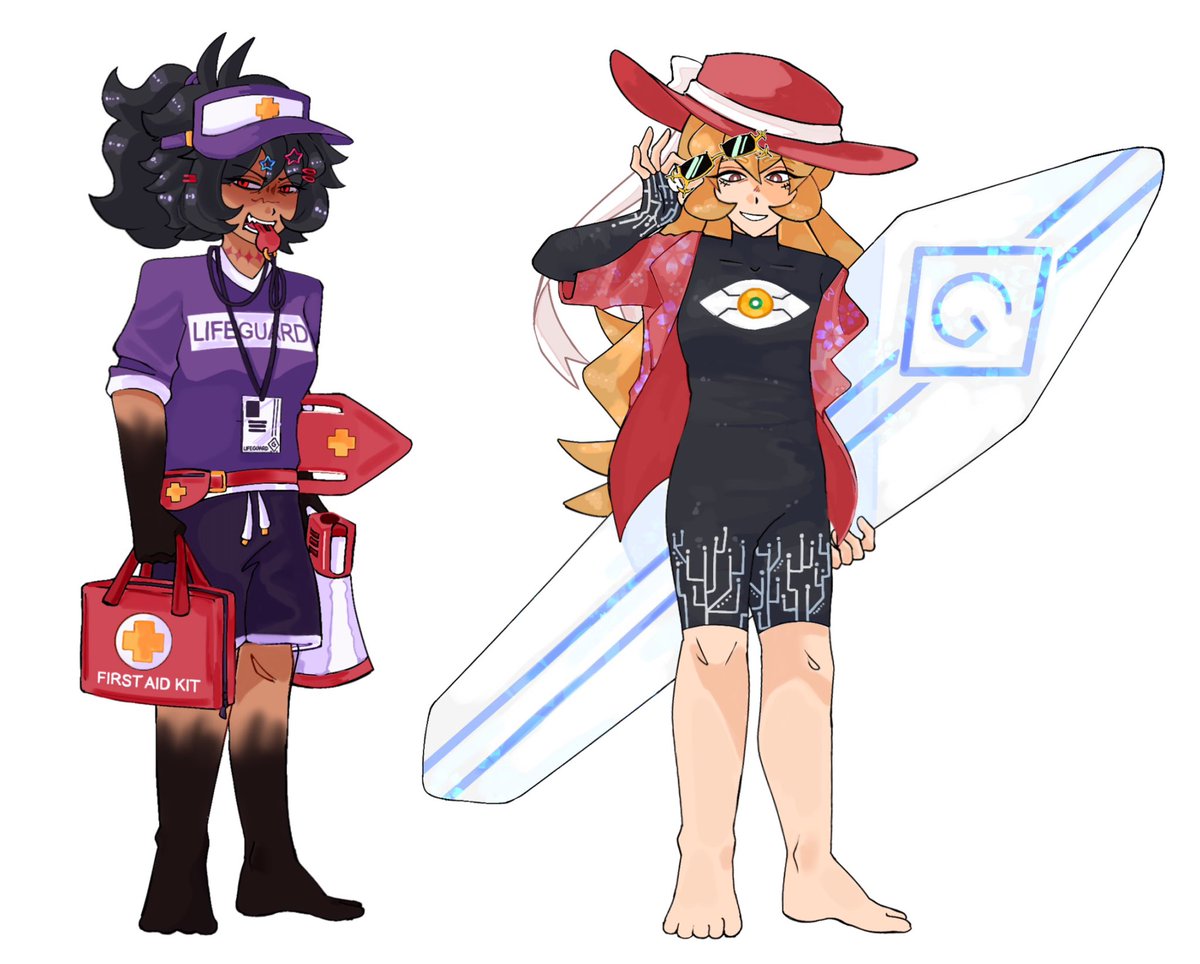 i drew Anju, Vivian, Tiempa, Spacea, Griselda and Variya for this collab !!!! :-) 🌊☀️🏖️ #RejuvBeachDay