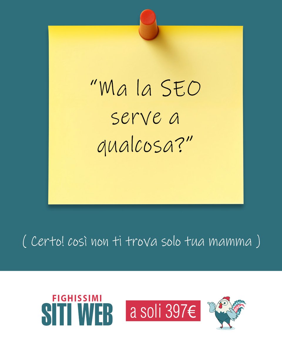 🤪 MA LA SEO SERVE A QUALCOSA? 😱
Certo! Così non ti trova solo tua madre.
Tua madre ti trova ovunque. I tuoi clienti... solo se ci mettiamo noi le mani 😂
#seo #trovaci #visibilitàweb