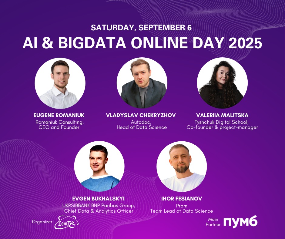 ValeryMalitska's tweet photo. 6 вересня відбудеться AI &amp; BigData Online Day 2025 Autumn! Розповідатиму про ШІ в креативних індустріях, доєднуйтесь)
#AI #AInews #AIBigDataDay https://t.co/BJYZ1KJypJ