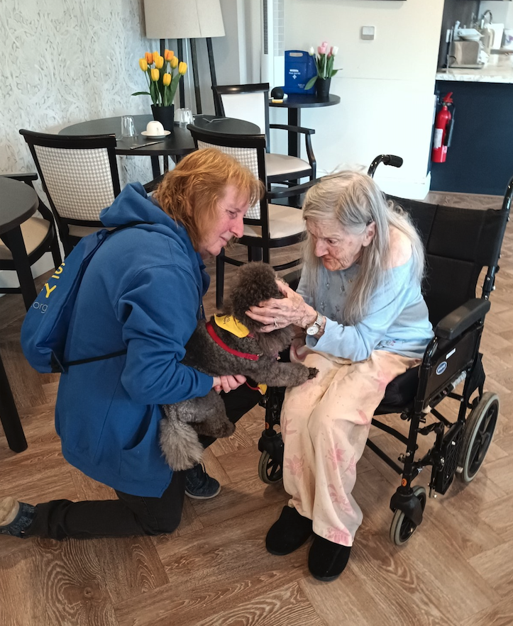 Residents at Priesty Fields care home in Congleton enjoyed a special visit from their favourite four-legged friend. Read more at caringuk.co.uk #care #news #caring #carers