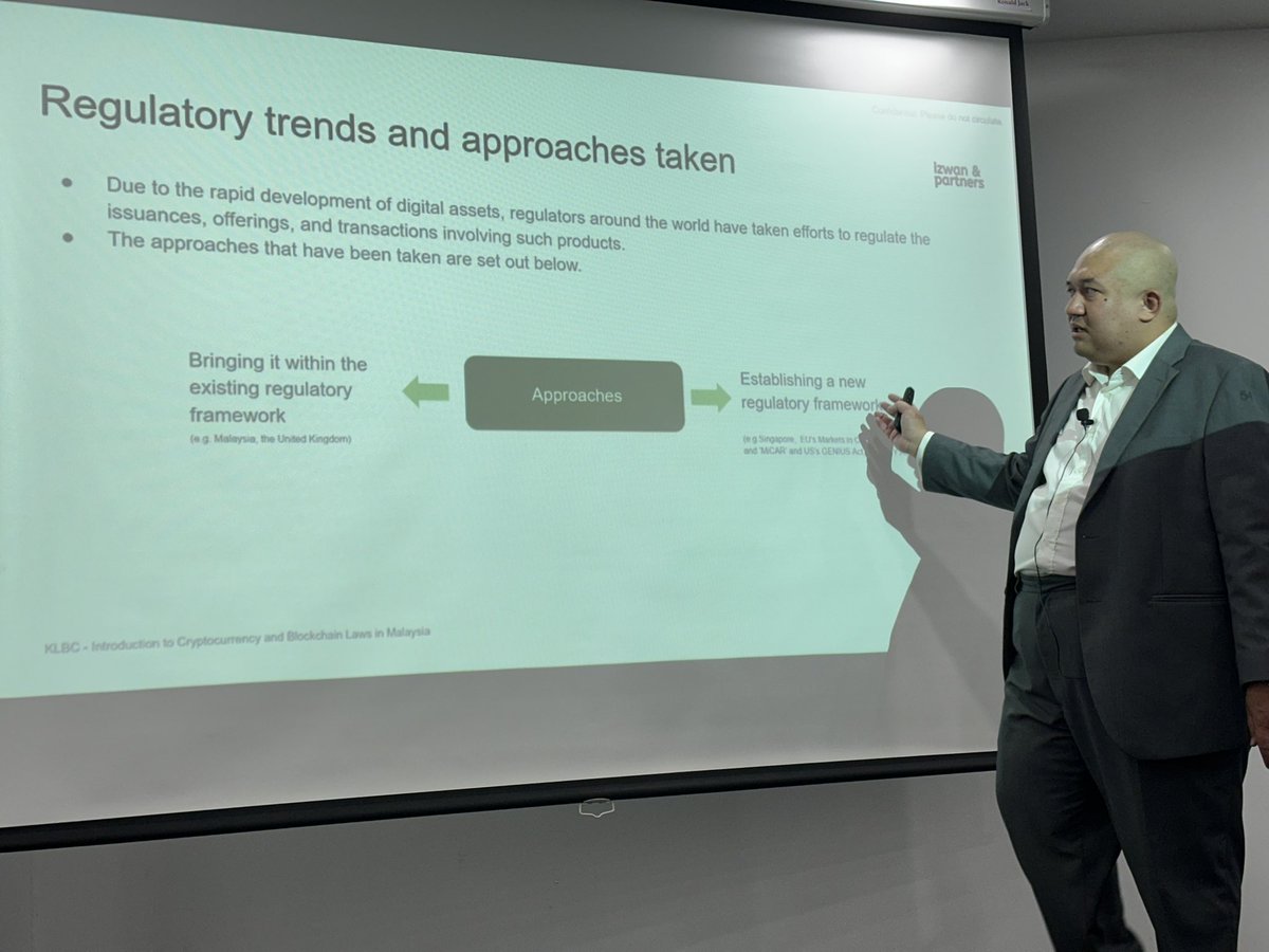 rene05x's tweet image. Great session on Crypto&Blockchain regulatory and legal landscape in 🇲🇾 Malaysia today. Can’t leak more presentation contents because it’s too juicy (=confidential) 😊
Thanks Izwan! @klbar #regulatoryclarity #malaysia #crypto #bitcoin