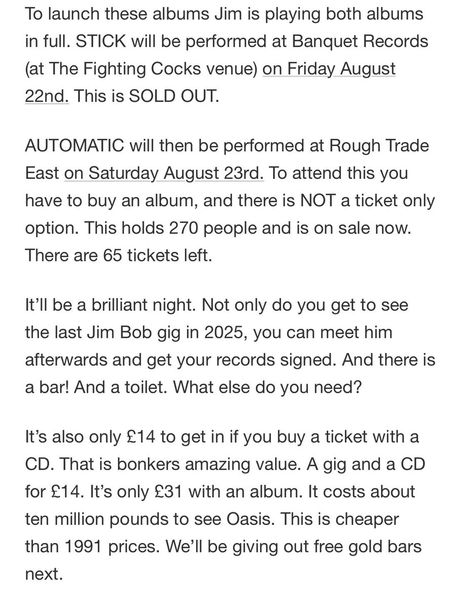mrjimBob's tweet image. A long message from the music business’s most passionate manager.