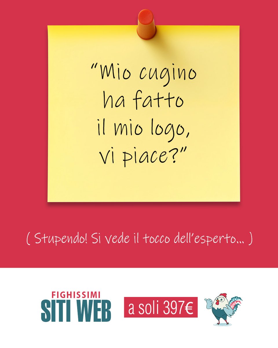 🤪 MIO CUGINO HA FATTO IL MIO LOGO, VI PIACE? 😱
Stupendo! Si vede il tocco dell’esperto...
Ma se tua nonna ha qualche altra idea, va bene comunque. 😂
#naming #brandingironico #miocuggino
