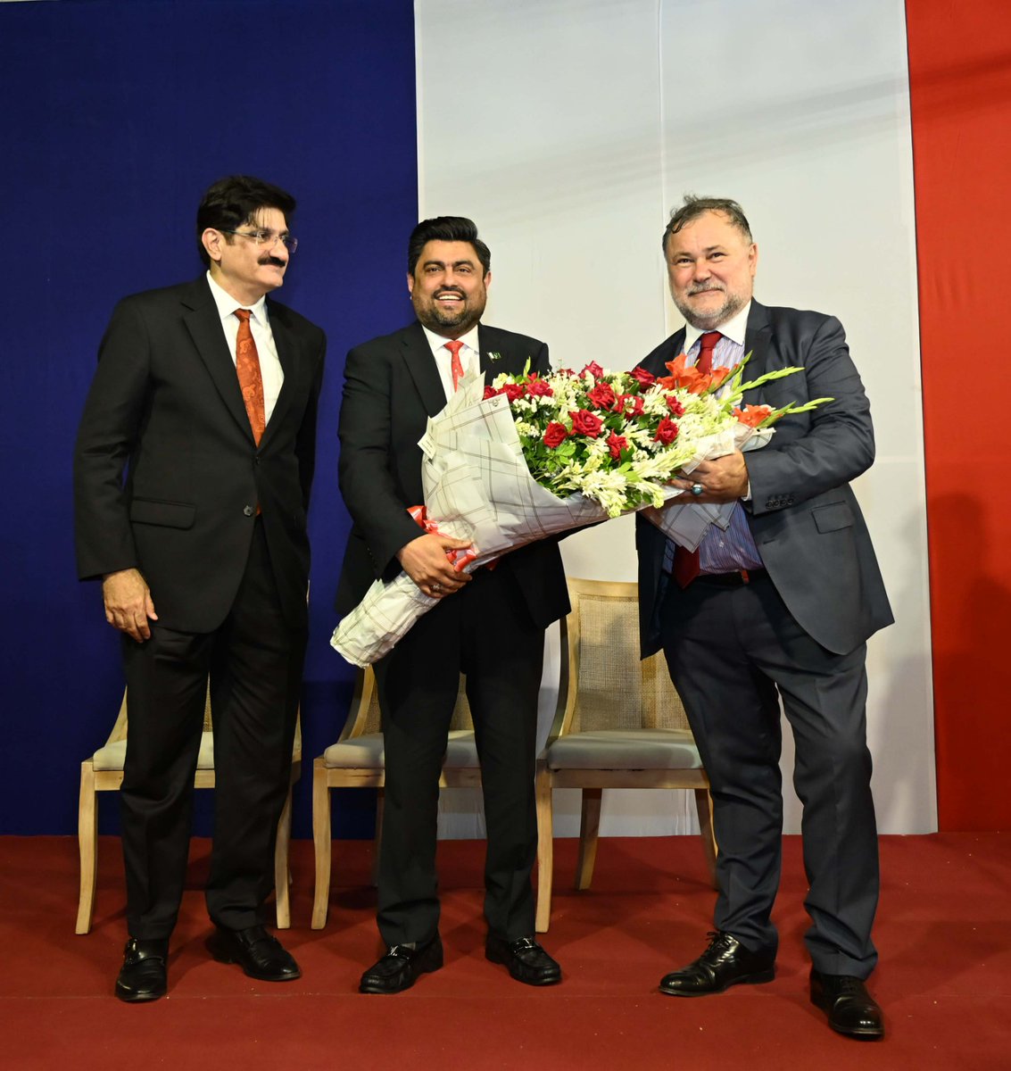 ConsulatK's tweet image. Mr. Alexis Chahtahtinsky, Consul General of France in Karachi, celebrated #BastilleDay on 14.07.2025. The event was graced H.E @GovernorSindhKT, @CMSindh, provincial ministers, French and business community representatives. 

#frenchnationalday
#liberte
#égalité
#fraternité
