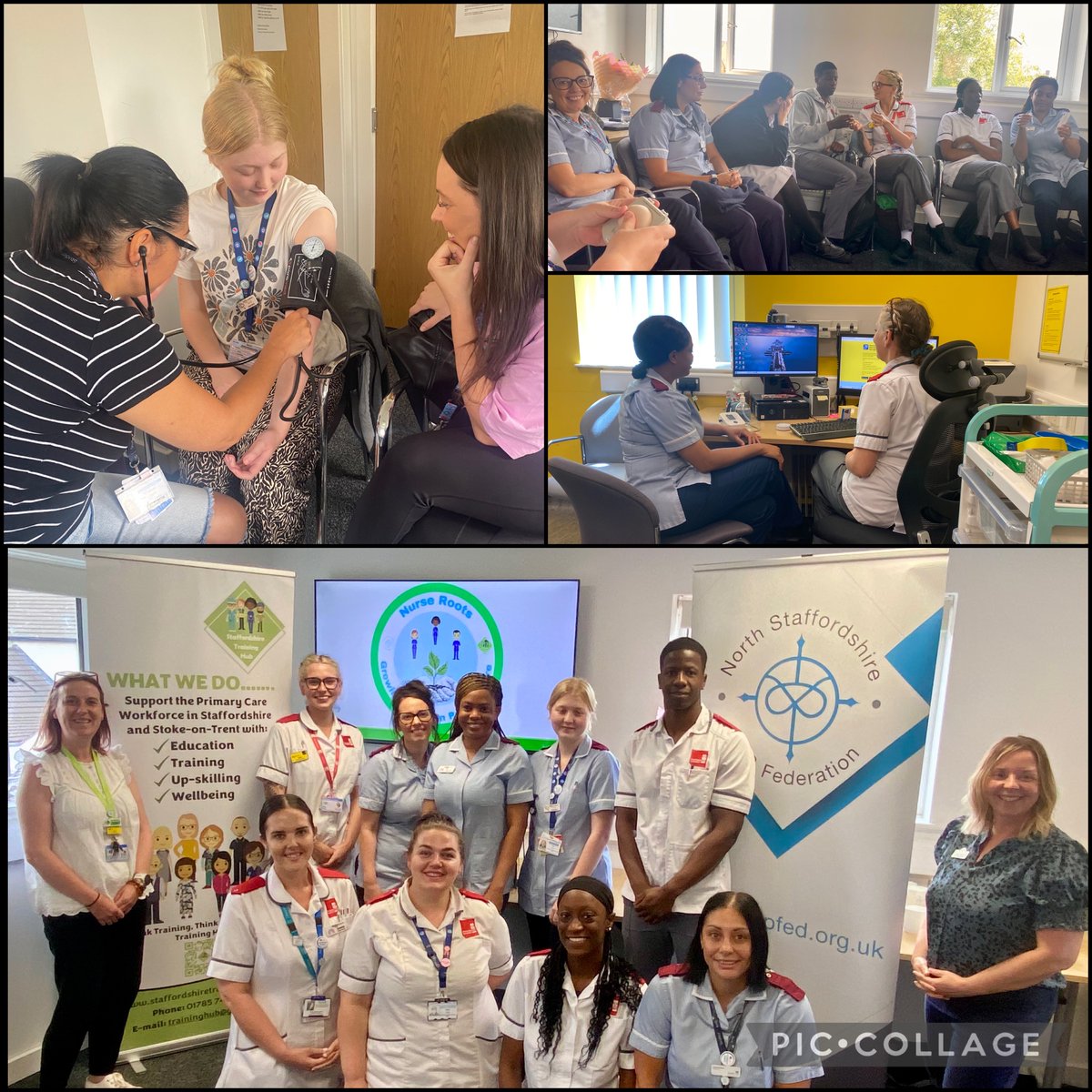 Student Nurse’s from Keele &amp; Staffordshire University have undertaken a primary care placement, learning clinical skills and delivering NHS Health Checks to Stoke on Trent patients with support from Kelly Bloor (NSGPF) &amp; Maria Pickford (Staffordshire Training Hub)   #nurseroots