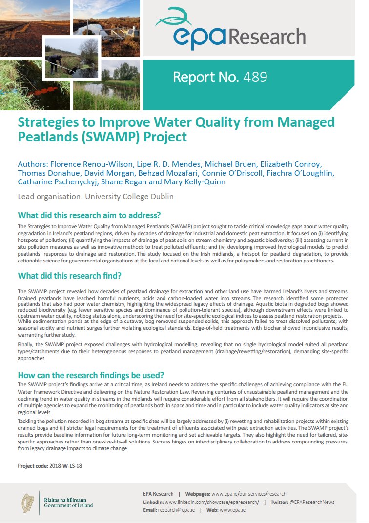 EPA Research News (@eparesearchnews) on Twitter photo The SWAMP Project, led by Dr. Florence Renou-Wilson and team at <a href="/ucddublin/">University College Dublin</a> , is now published on the EPA website.
Follow the link to find out more, epa.ie/publications/r…. The SWAMP Project, led by Dr. Florence Renou-Wilson and team at <a href="/ucddublin/">University College Dublin</a> , is now published on the EPA website.
Follow the link to find out more, epa.ie/publications/r….