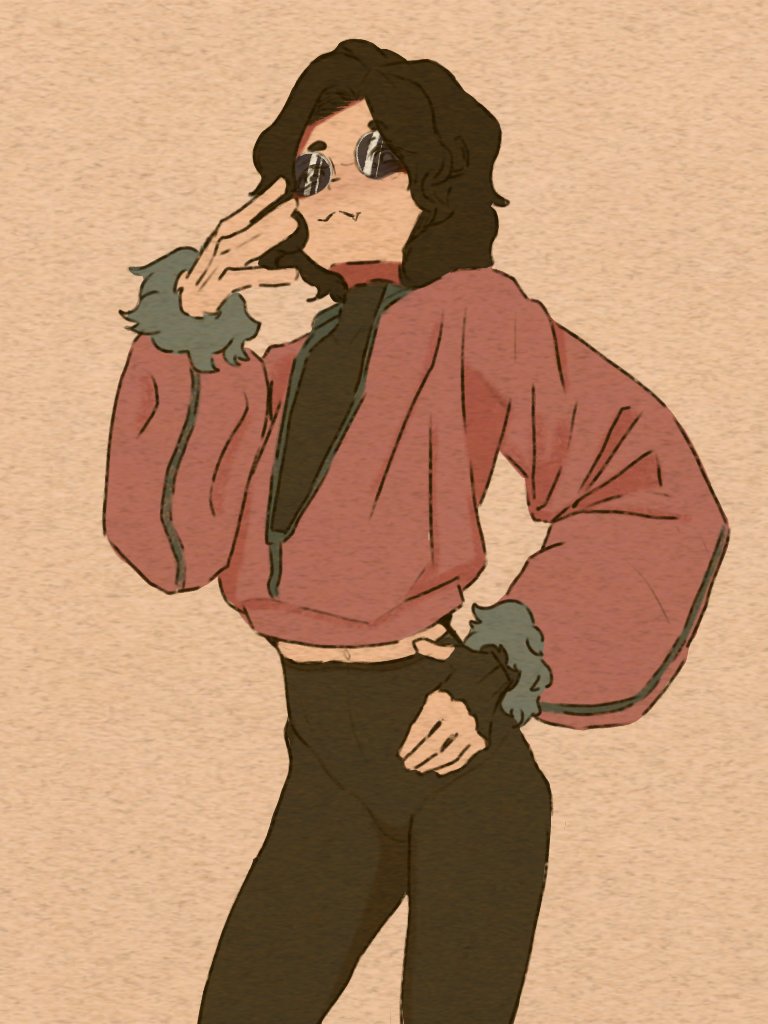 ThisRhax's tweet image. Feeling like posting about an oc of mine (friend&apos;s art)
Her name is Juniper 
She&apos;s like a fashionista
Originally male (not trans, was a twink (clearly) at first but decided to have em be a girl instead)
probably mute cus I have no idea what kind of voice headcanon I have for her