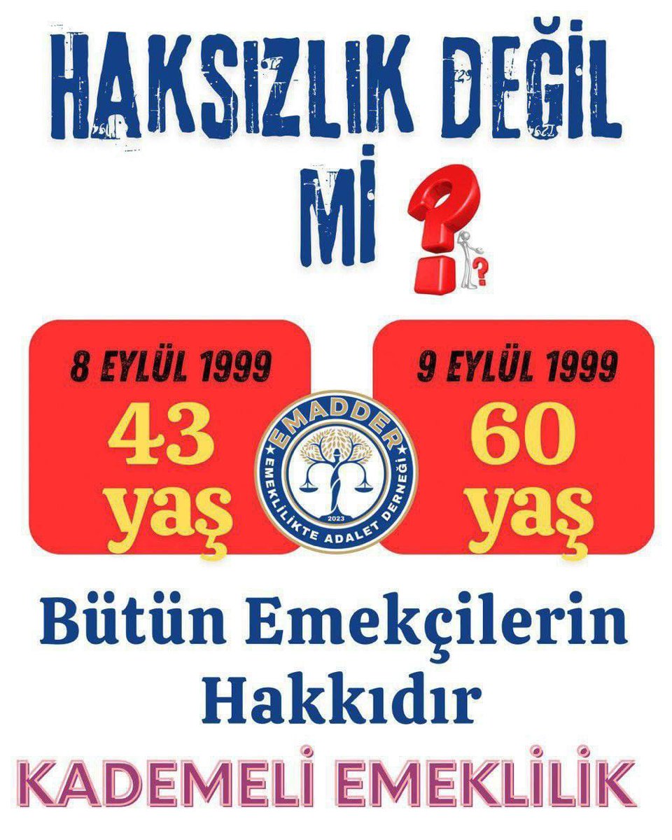BÜLENT 24 (@b_aslan24) on Twitter photo EYT bir adımdı, KADEMELİ EMEKLİLİK tamamlayıcıdır✅
👉Yarım kalan adalet tamamlanmalı💯
<a href="/EmadDernegi/">EMEKLİLİKTE ADALET DERNEĞİ ⚖️</a>
#YeniYasaKademeOlmalı EYT bir adımdı, KADEMELİ EMEKLİLİK tamamlayıcıdır✅
👉Yarım kalan adalet tamamlanmalı💯
<a href="/EmadDernegi/">EMEKLİLİKTE ADALET DERNEĞİ ⚖️</a>
#YeniYasaKademeOlmalı
