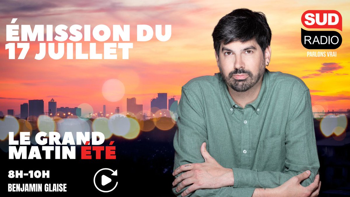 Sud Radio (@sudradio) on Twitter photo Vous avec manqué #LeGrandMatinété du 17 juillet avec <a href="/BenjaminGlaise/">Benjamin Glaise</a>
➡️ Nos invités du jour sont Maître Laurent-Franck Liénard, avocat de Florian M., le policier impliqué dans la mort de Nahel & <a href="/phcrevel/">Philippe Crevel</a>, économiste, directeur du Cercle de l'Epargne
📲 sudradio.fr/programme/le-g… Vous avec manqué #LeGrandMatinété du 17 juillet avec <a href="/BenjaminGlaise/">Benjamin Glaise</a>
➡️ Nos invités du jour sont Maître Laurent-Franck Liénard, avocat de Florian M., le policier impliqué dans la mort de Nahel & <a href="/phcrevel/">Philippe Crevel</a>, économiste, directeur du Cercle de l'Epargne
📲 sudradio.fr/programme/le-g…