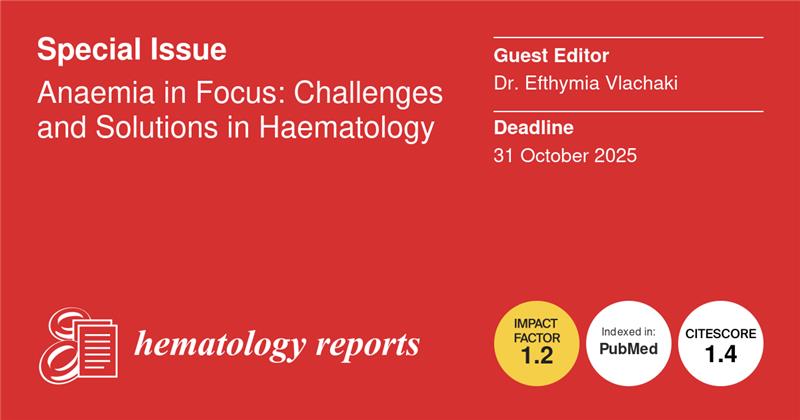 📢Open for submissions! 

"#Anaemia in Focus: Challenges and Solutions in Haematology"

🖊️Guest Editor:
Dr. Efthymia Vlachaki

mdpi.com/journal/hemato…