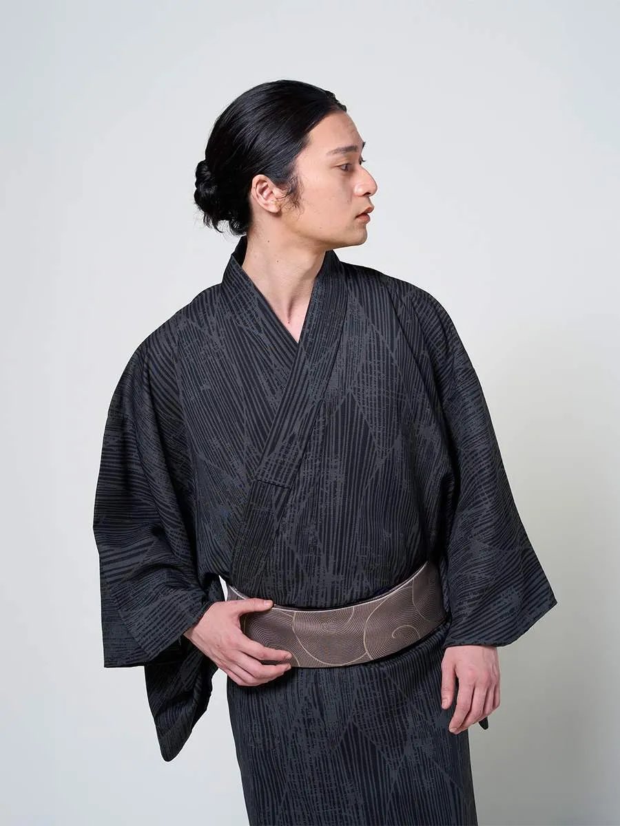 ふりふ 浴衣 あひるのお散歩（グレー ） WEB限定】浴衣3点セット