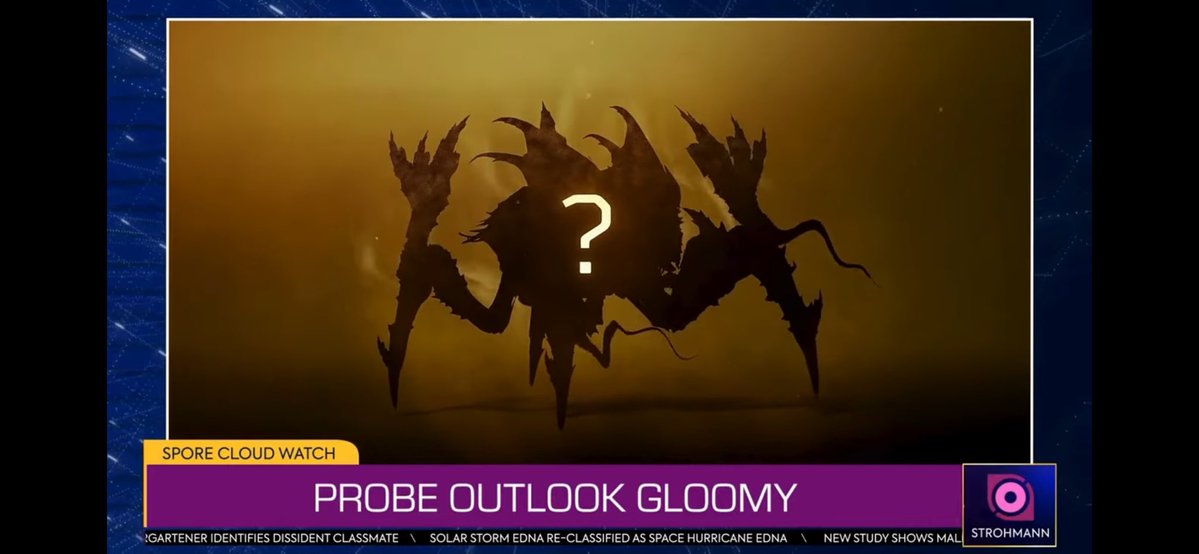 Destructio86084's tweet image. So i have a theory: i always considered the brood commander and the scout strider equals, And now that an heavy version of the strider is out i started to wonder if the commander would get someone similar. Them i remember this old broadcast in which the unit is actually teased.