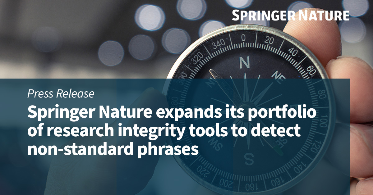 Springer Nature has launched a new tool to detect non-standard phrases in submitted manuscripts, marking the latest step in our ongoing mission to uphold research integrity and safeguard the scholarly record.

Read our press release to learn more: spklr.io/6017BEztc