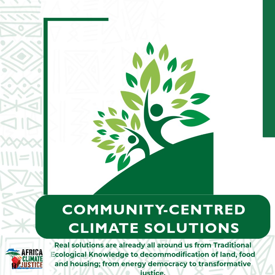 AfricanCJGroup's tweet image. From Nigeria to Nicaragua, communities already hold the answers. Real solutions are all around us from Traditional Ecological Knowledge to decommodification of land, food and housing; from energy democracy to transformative justice. #RealSolutions #JustTransition #ACJC