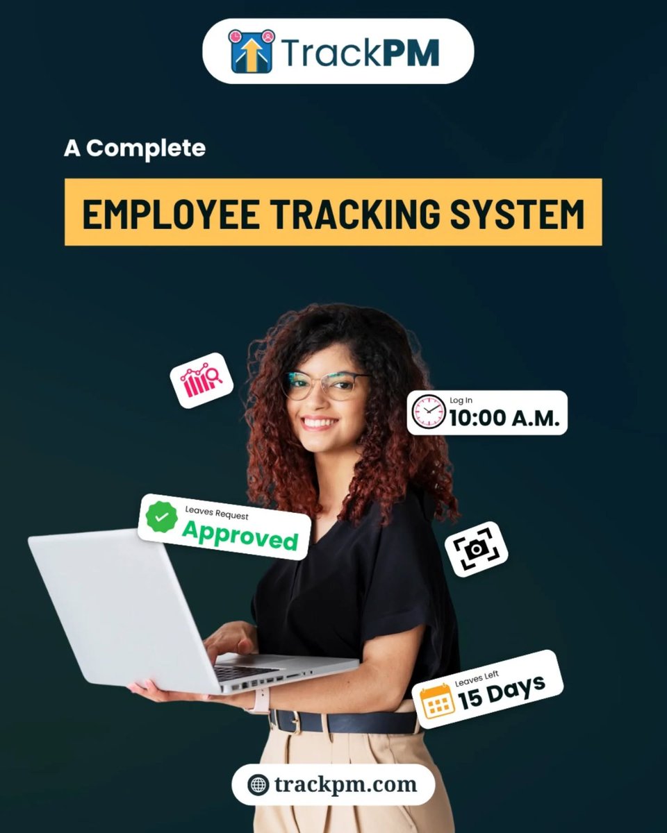 TrackPM's tweet photo. Welcome to TrackPM – Your All-in-One Employee Tracking System 🔍💼

✅ Auto Attendance &amp; Login Time
✅ Screen Monitoring (Screenshot every 10 mins)
✅ Task Progress Tracking
✅ Leave Requests &amp; Approvals
✅ Real-Time Analytics &amp; Reports

🌐 Visit: https://t.co/yzq5DkY2mj https://t.co/RYCModhj7T